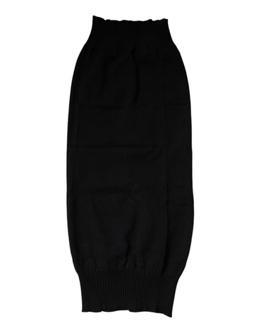 Dolce & Gabbana Black Cashmere Knitted Neck Warmer Foulard Scarf