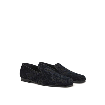 Etro Blue Leather Slip-On Loafers