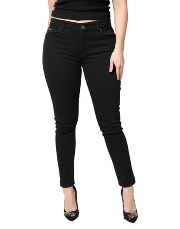 Dolce & Gabbana Black Cotton Mid Waisted Skinny Denim Jeans