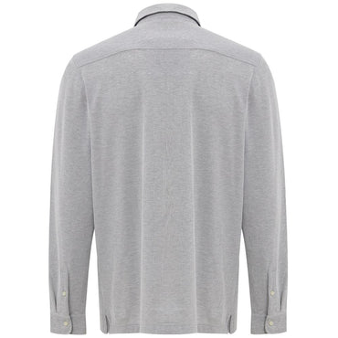 Corneliani Gray Cotton Dress Shirt