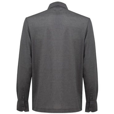 Canali Gray Cotton Pattern Shirt