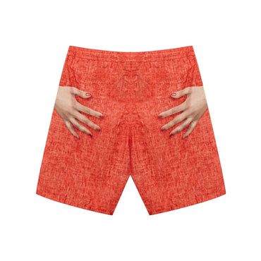 Isaia Red Polyester Swim Shorts