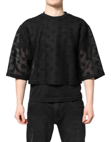 Dolce & Gabbana Black See Through Logo Short Sleeves T-shirt