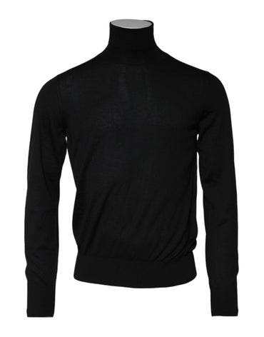 Dolce & Gabbana Black Cashmere Knitted Men Pullover Sweater