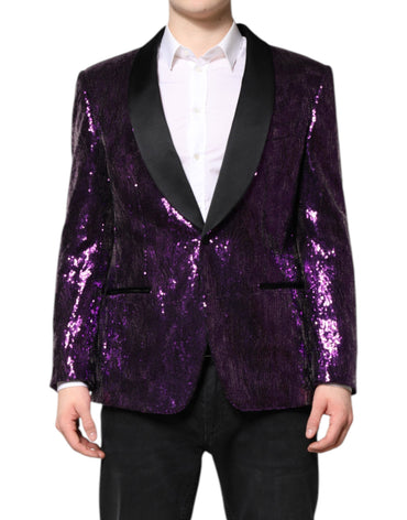 Dolce & Gabbana Purple SICILIA Sequin Embellish Coat Jacket