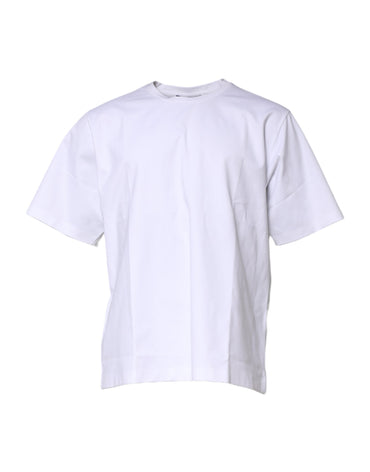 Dolce & Gabbana White Cotton Short Sleeves Crew Neck T-shirt