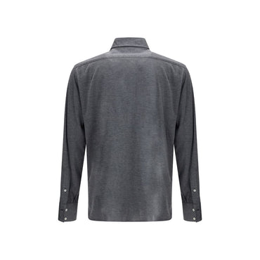 Brunello Cucinelli Gray Silk Shirt