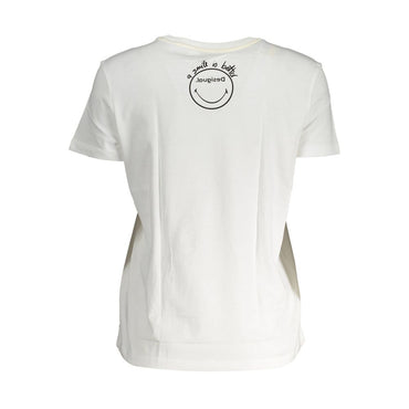 Desigual White Cotton T-Shirt