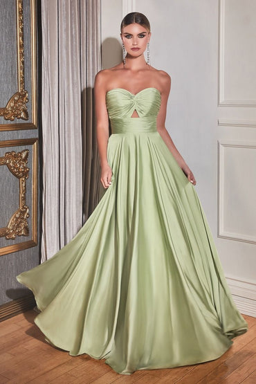Timeless Radiant Strapless A-Line Satin Keyhole Gown for Evening - CD7496-1