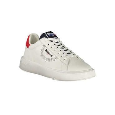 Blauer White Leather Men Sneaker