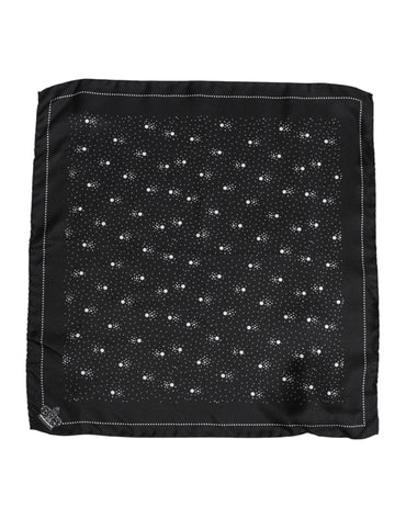 Dolce & Gabbana Black White Printed Square Men Foulard Scarf