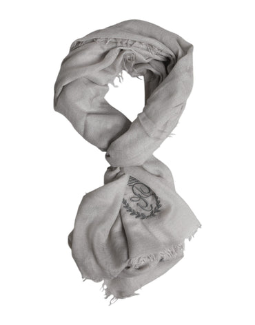 Dolce & Gabbana Gray DG Crown Neck Warmer Wrap Shawl Scarf