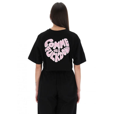 Comme Des Fuckdown Black Cotton Women T-Shirt