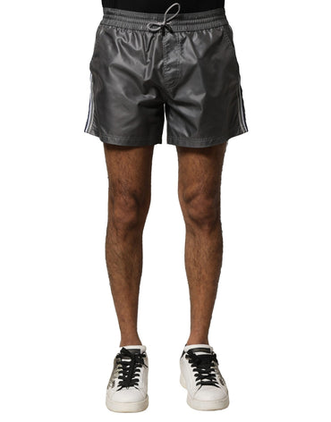 Dolce & Gabbana Gray Polyester Mid Waist Casual Bermuda Shorts