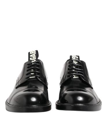 Dolce & Gabbana Black Leather Dress Lace Up Men Formal Shoes
