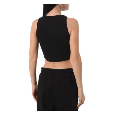Comme Des Fuckdown Black Cotton Women Cropped Top