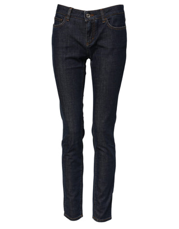 Dolce & Gabbana Blue Skinny Cotton Mid Waisted Denim Jeans