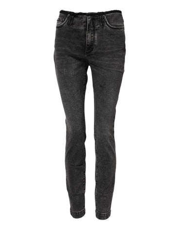 Dolce & Gabbana Gray Skinny Cotton Mid Waisted Denim Jeans
