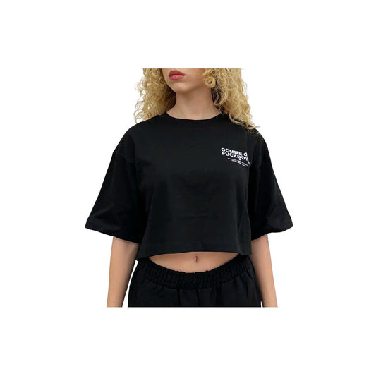 Comme Des Fuckdown Black Cotton Women T-Shirt