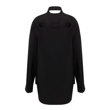 Balenciaga Black Cotton Long Dress