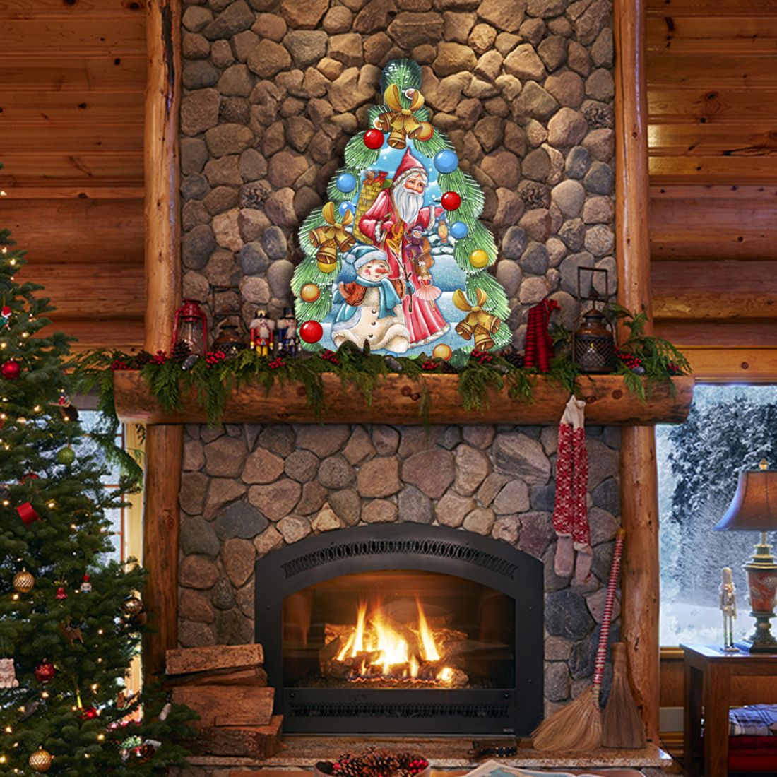 Christmas Arrival Christmas Door Decor by G. DeBrekht - Christmas Santa Snowman Decor - 8114020H-1