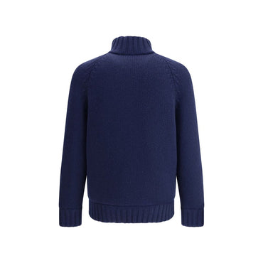 Brunello Cucinelli Blue Cashmere Coat