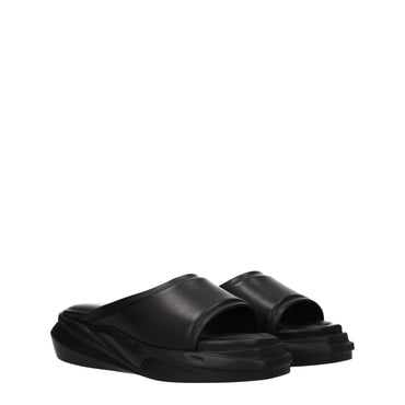 Alyx Black Leather Slippers
