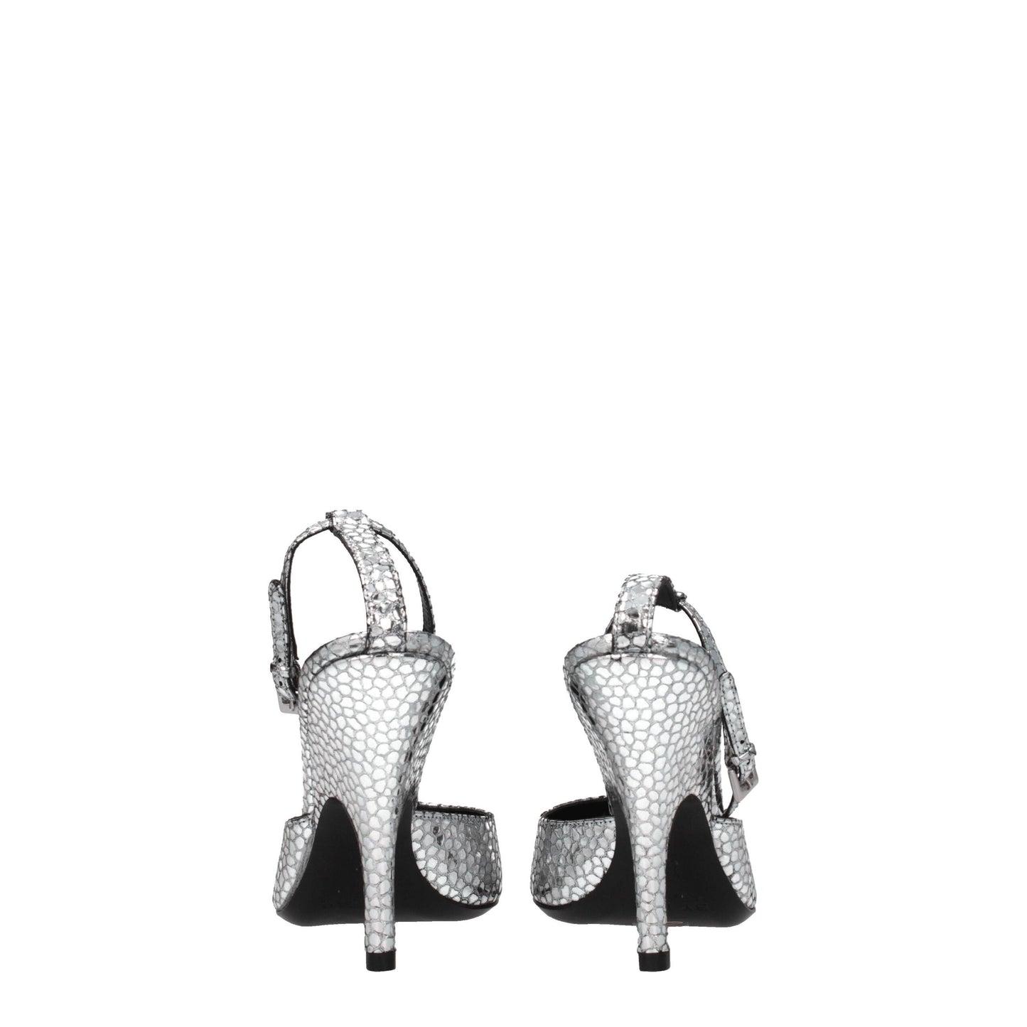 BY FAR Gray Leather High Heel Pumps