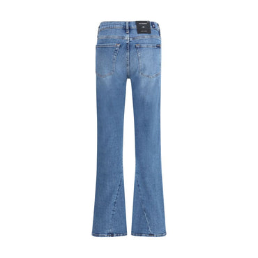 7FOR Blue Cotton Flared Jeans