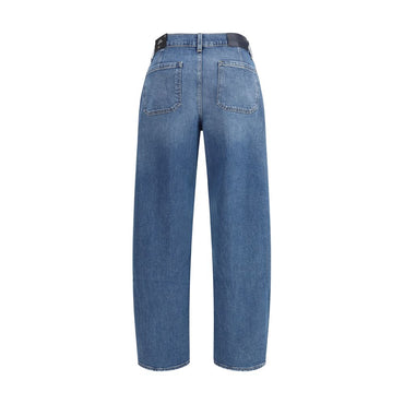 7FOR Light Blue Cotton Relaxed Fit Jeans
