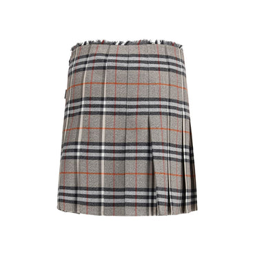 Burberry Gray Wool Mini Skirt