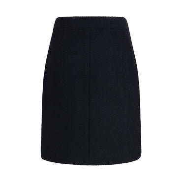 Chloé Black Wool Midi Skirt