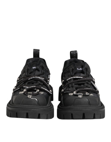Dolce & Gabbana Black Low Top Lace Up Trekking Sneakers Shoes
