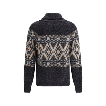 Brunello Cucinelli Black Fleece Wool Sweatshirt