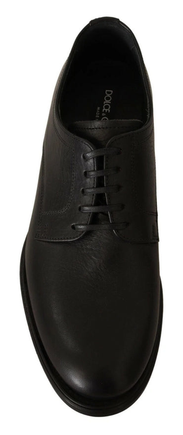 Dolce & Gabbana Black Lace Up Leather Men Formal Derby Shoes