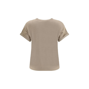 Brunello Cucinelli Beige Nylon T-Shirt