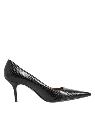 Dolce & Gabbana Black Exotic Leather Stiletto Pumps Shoes