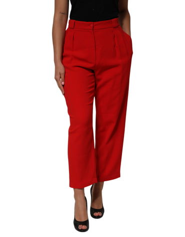 Dolce & Gabbana Red HighWaist Straight Women Trouser Pants