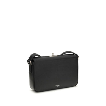 Dolce & Gabbana Black Calf Leather Bos Taurus Shoulder Bag