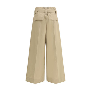 Brunello Cucinelli Beige Cotton Cropped Pants