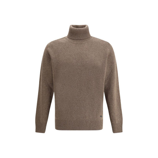 Brooksfield Brown Fleece Wool Turtleneck