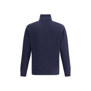 Brooksfield Blue Fleece Wool Turtleneck