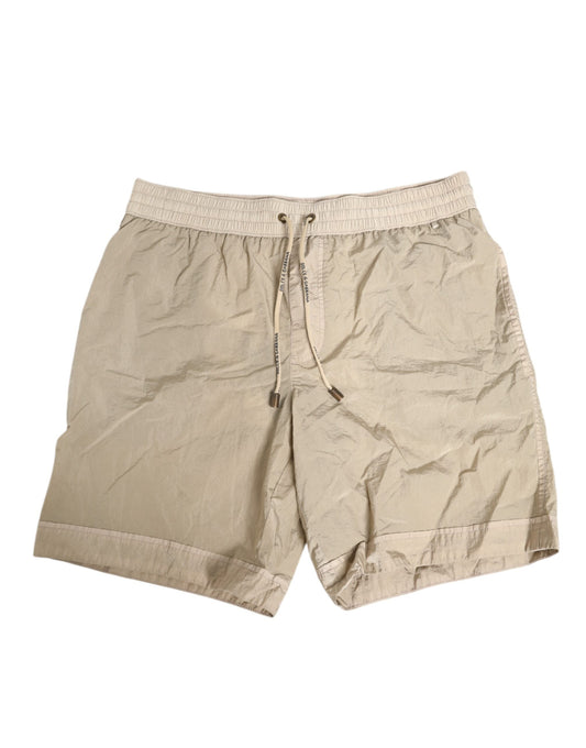 Dolce & Gabbana Beige Nylon Beachwear Men Boxer Short Swimwear