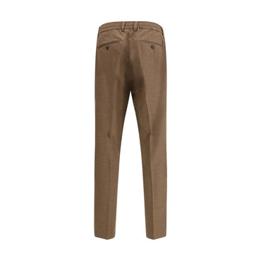Cruna Brown Fleece Wool Casual Pants