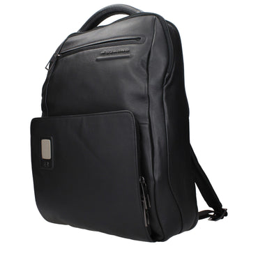 Piquadro Black Leather Backpack