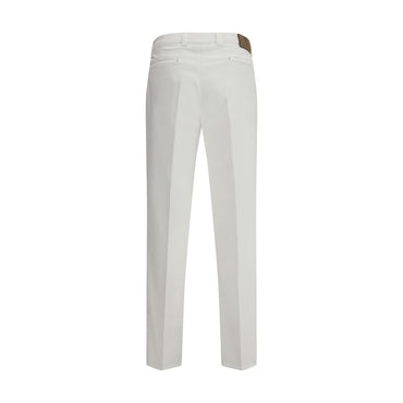 Brunello Cucinelli White Cotton Casual Pants