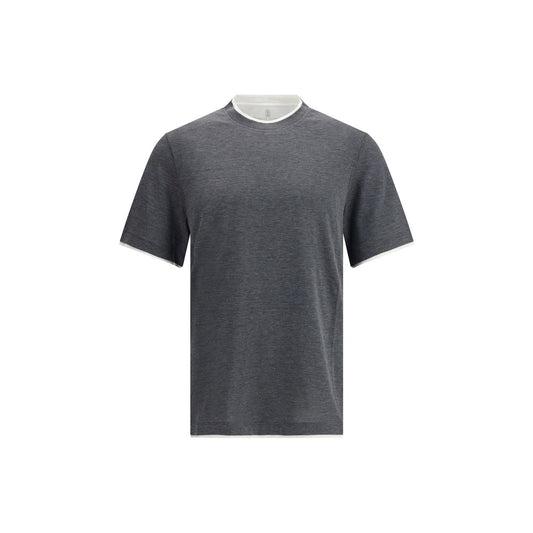 Brunello Cucinelli Gray Cotton T-Shirt