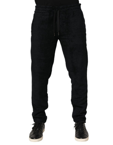 Dolce & Gabbana Black Cotton Logo Men Jogger Sweatpants Pants