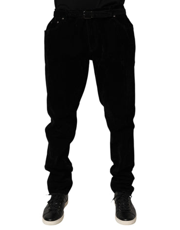 Dolce & Gabbana Black Cotton Slim Fit Denim Trouser Jeans