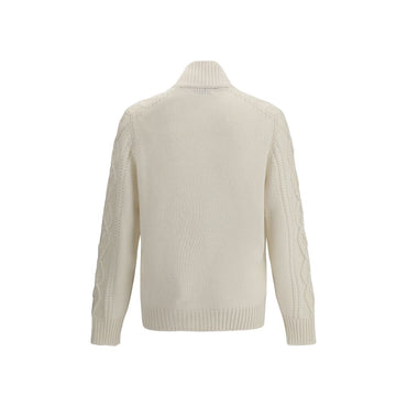Brunello Cucinelli White Cashmere Cardigan
